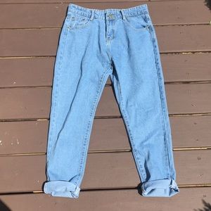 ROMWE Mom Jeans Rolled Up